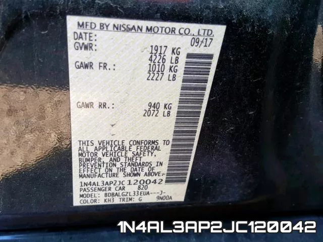 1N4AL3AP2JC120042 фото 2