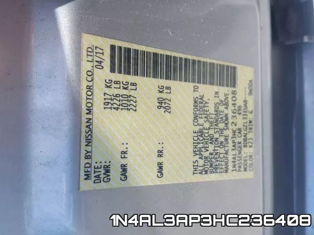 1N4AL3AP3HC236408 фото 2