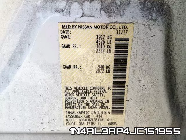 1N4AL3AP4JC151955 фото 2