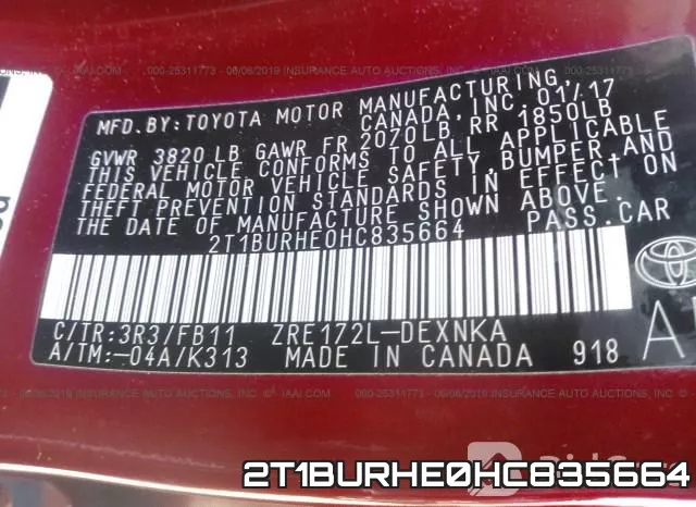 2T1BURHE0HC835664 фото 9