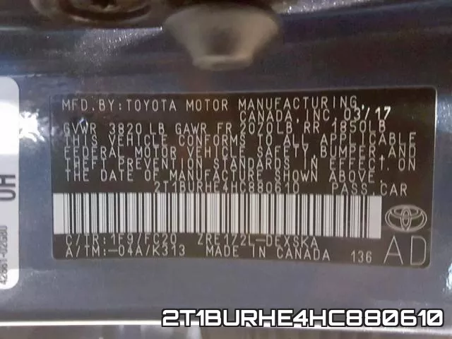 2T1BURHE4HC880610 фото 2