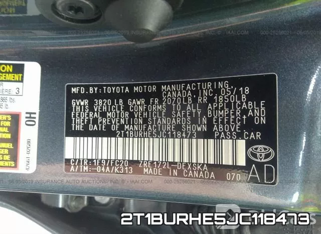 2T1BURHE5JC118473 фото 10