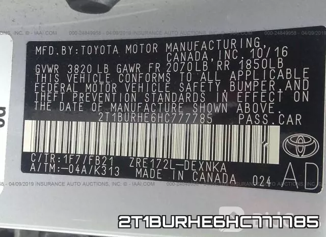 2T1BURHE6HC777785 фото 10