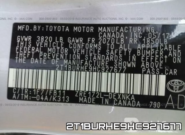 2T1BURHE9HC927677 фото 10