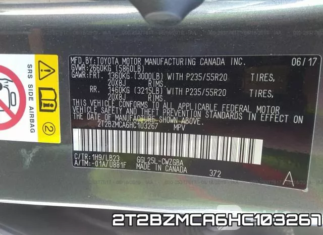 2T2BZMCA6HC103267 фото 10