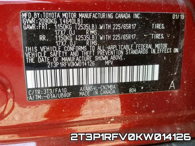 2T3P1RFV0KW014126 фото 2