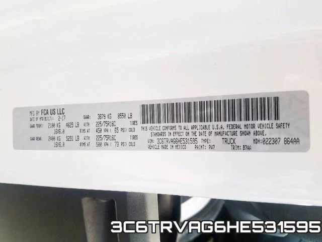 3C6TRVAG6HE531595 фото 2