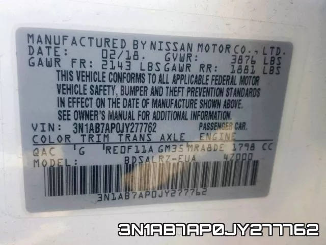 3N1AB7AP0JY277762 фото 2