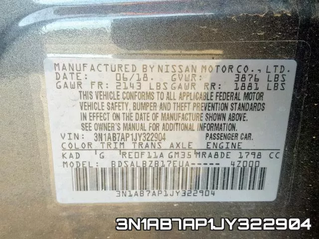 3N1AB7AP1JY322904 фото 2