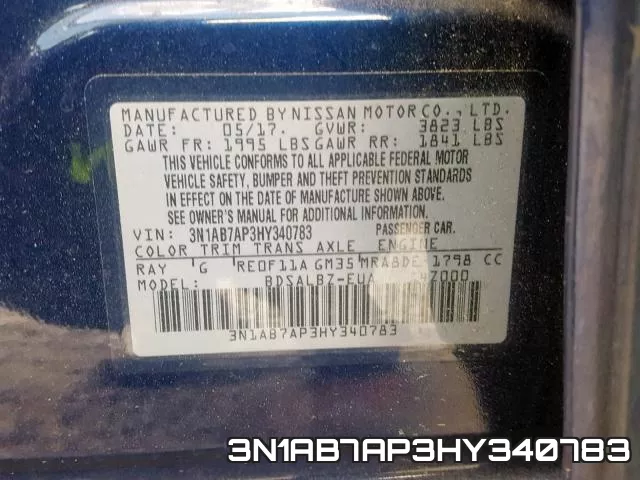 3N1AB7AP3HY340783 фото 2