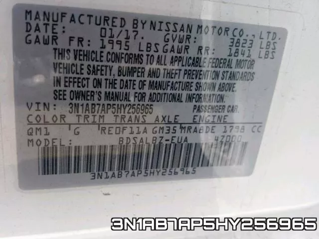 3N1AB7AP5HY256965 фото 2