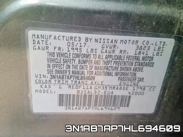 3N1AB7AP7HL694609 фото 2