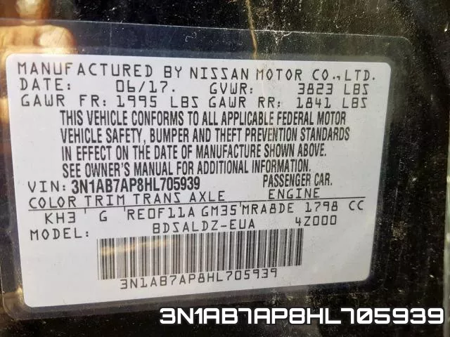 3N1AB7AP8HL705939 фото 2