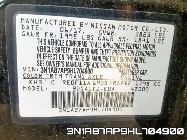 3N1AB7AP9HL704900 фото 2
