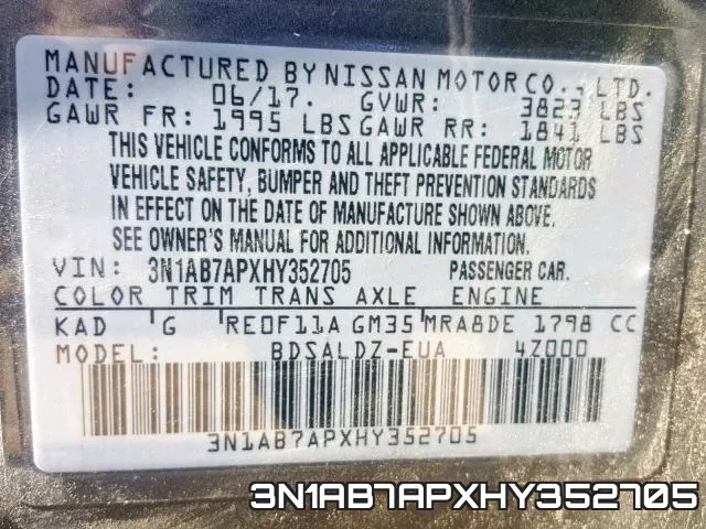 3N1AB7APXHY352705 фото 2