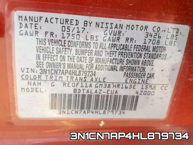 3N1CN7AP4HL879734 фото 2
