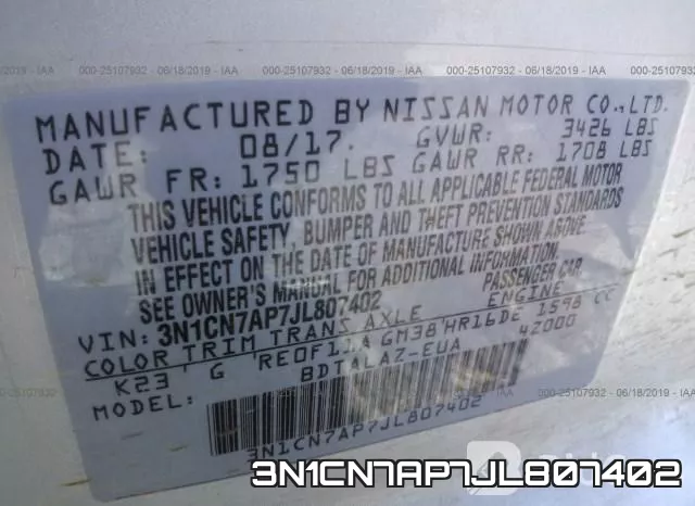 3N1CN7AP7JL807402 фото 10
