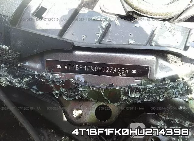 4T1BF1FK0HU274398 фото 10