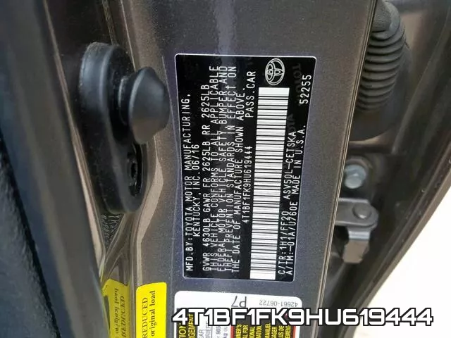4T1BF1FK9HU619444 фото 2