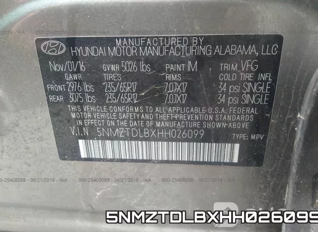 5NMZTDLBXHH026099 фото 10