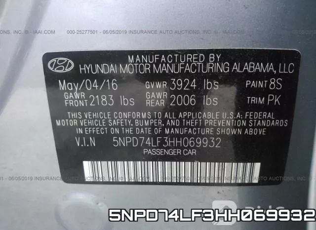 5NPD74LF3HH069932 фото 10