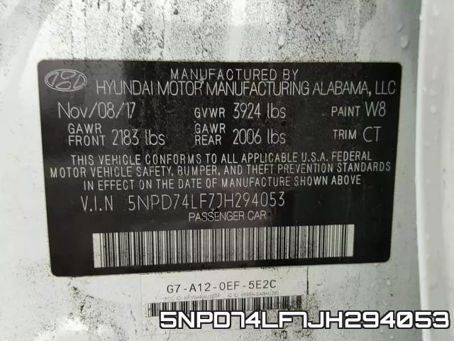 5NPD74LF7JH294053 фото 2