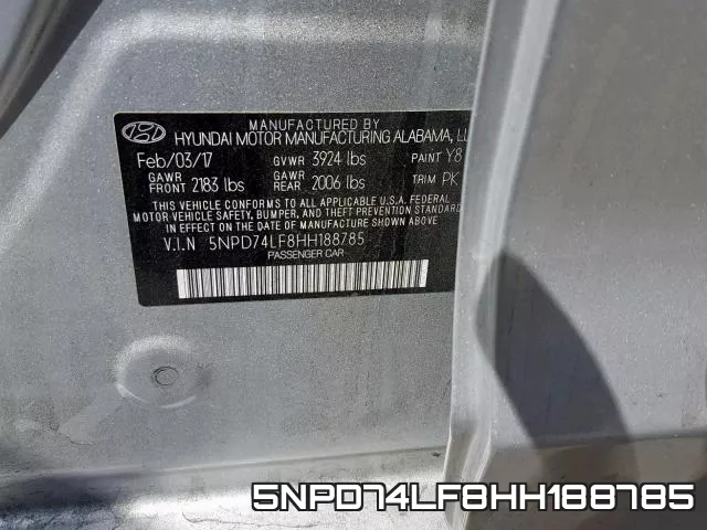 5NPD74LF8HH188785 фото 2