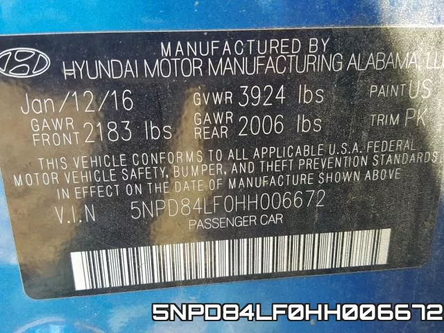 5NPD84LF0HH006672 фото 2