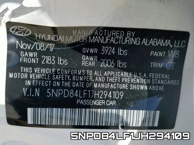 5NPD84LF1JH294109 фото 2