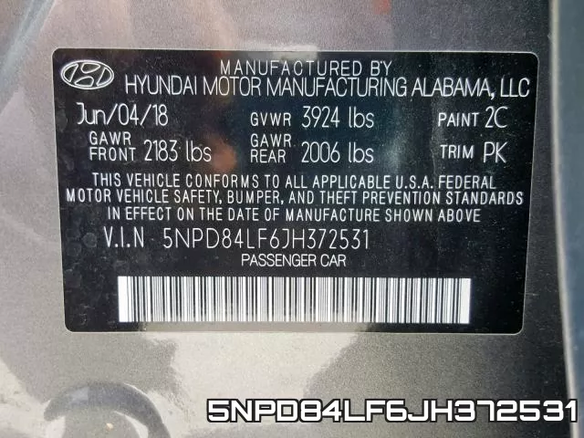 5NPD84LF6JH372531 фото 2