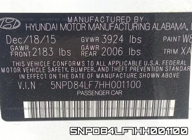 5NPD84LF7HH001100 фото 9