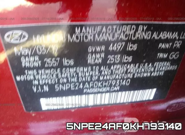 5NPE24AF0KH793140 фото 10