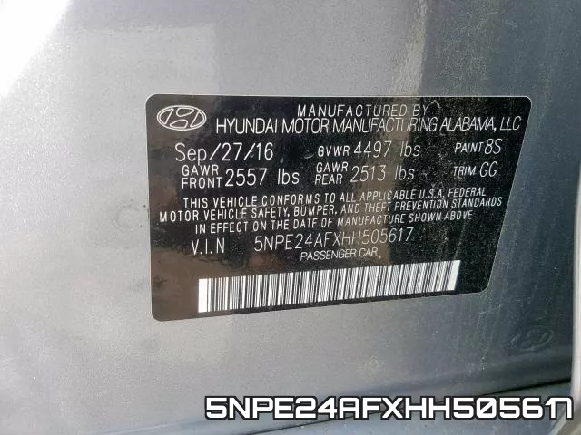 5NPE24AFXHH505617 фото 2