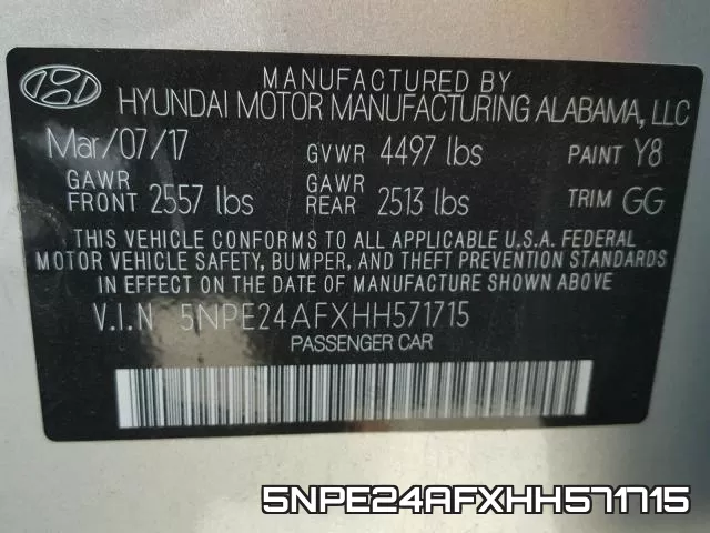 5NPE24AFXHH571715 фото 2