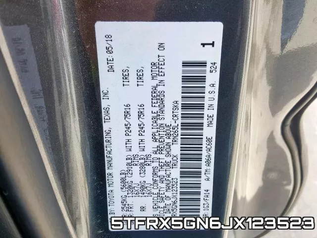 5TFRX5GN6JX123523 фото 2
