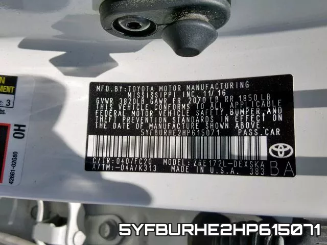 5YFBURHE2HP615071 фото 2