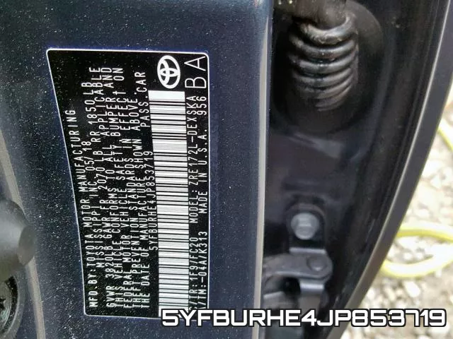 5YFBURHE4JP853719 фото 2