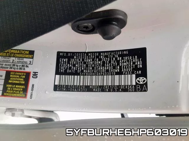 5YFBURHE6HP603019 фото 2