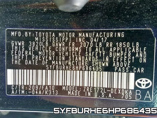5YFBURHE6HP686435 фото 2