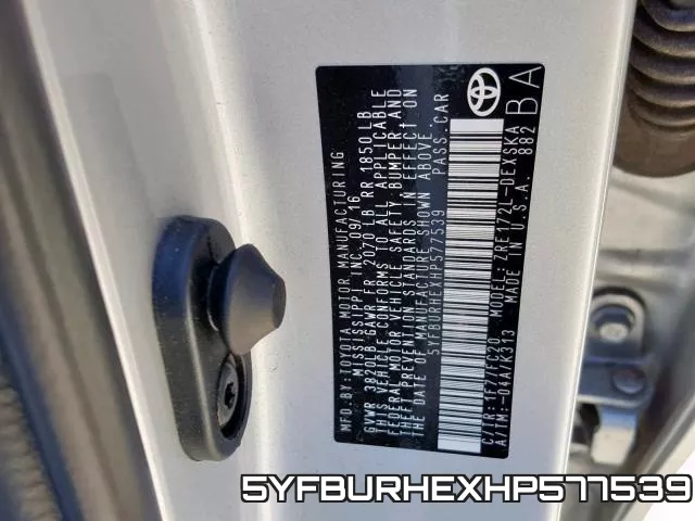 5YFBURHEXHP577539 фото 2