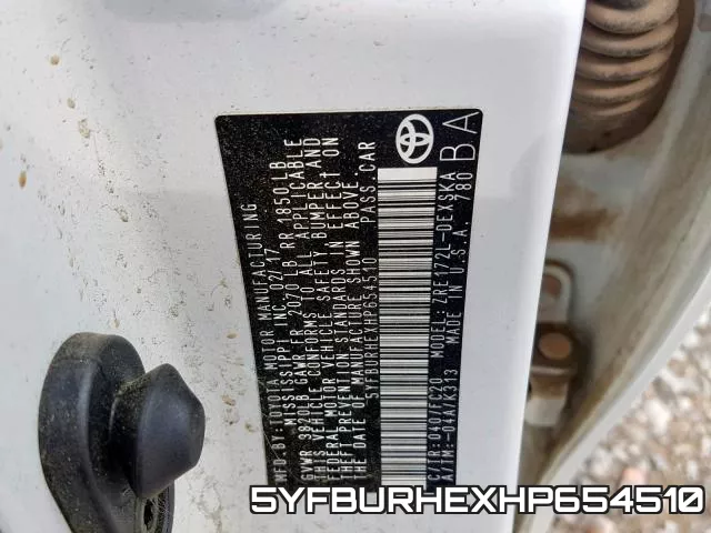 5YFBURHEXHP654510 фото 2