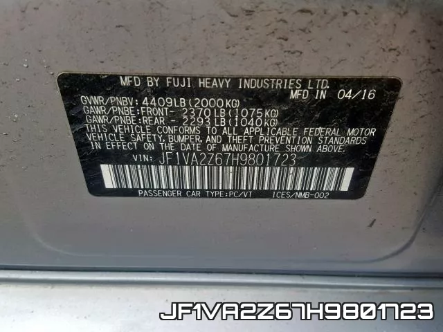 JF1VA2Z67H9801723 фото 2