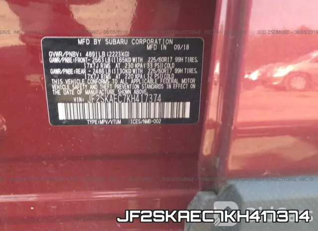 JF2SKAEC7KH417374 фото 10