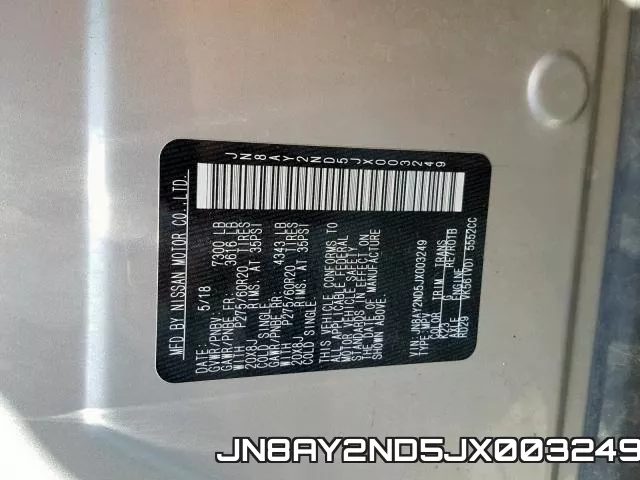 JN8AY2ND5JX003249 фото 2
