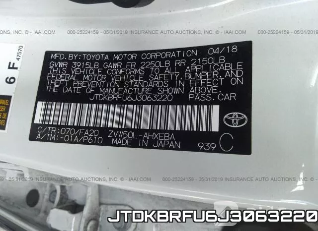 JTDKBRFU6J3063220 фото 10