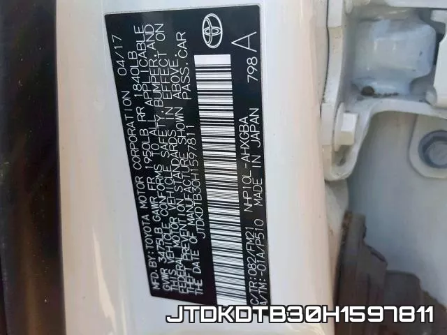 JTDKDTB30H1597811 фото 2