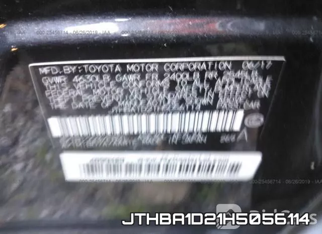 JTHBA1D21H5056114 фото 10