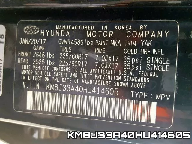 KM8J33A40HU414605 фото 2