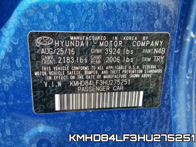 KMHD84LF3HU275251 фото 2