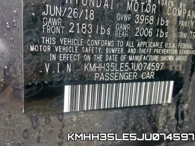 KMHH35LE5JU074597 фото 2